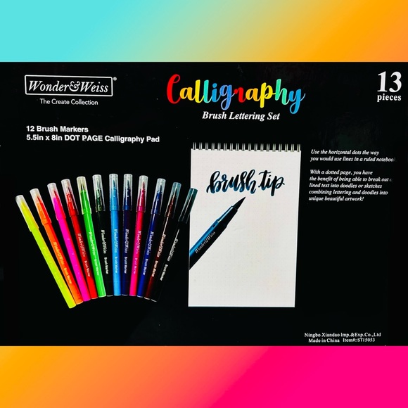 Calligraphy Brush Lettering 13 pc Set By Wonder@Weiss - Picture 2 of 3